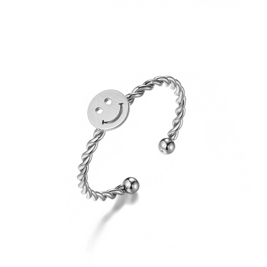 SMILEY RING SILVER